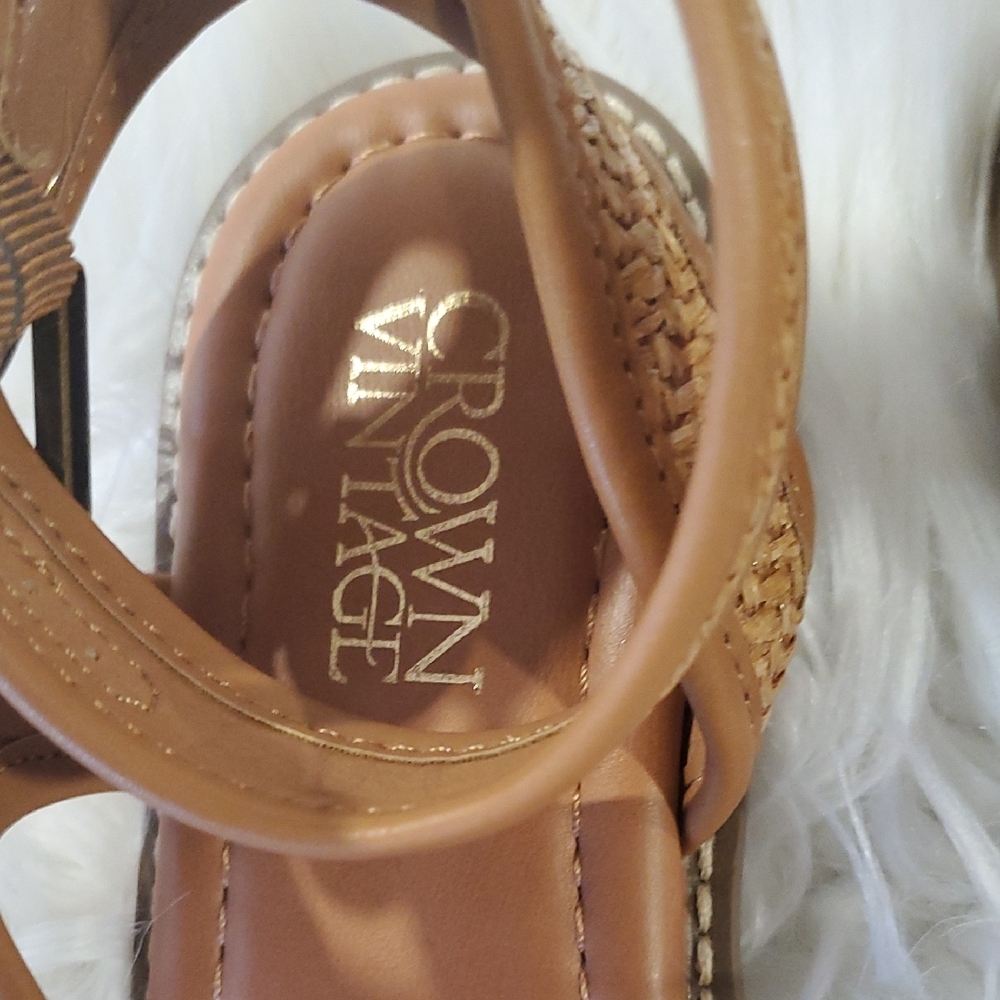 Crown Vintage Tan Sandals with Braided Straps - Picture 9 of 16
